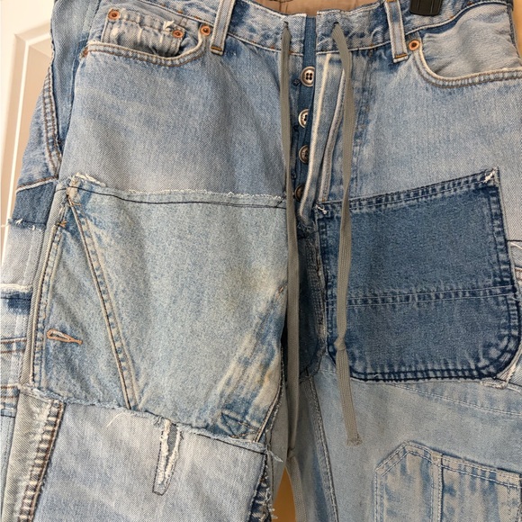 Greg Lauren mixed denim 34 lounge jeans Sz 2 - Picture 6 of 11